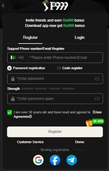 p999 apk signup
