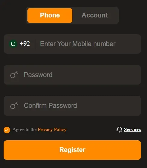 lg789 game apk registration interface