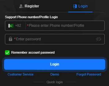U638 Game APK user login interface on Android smartphone