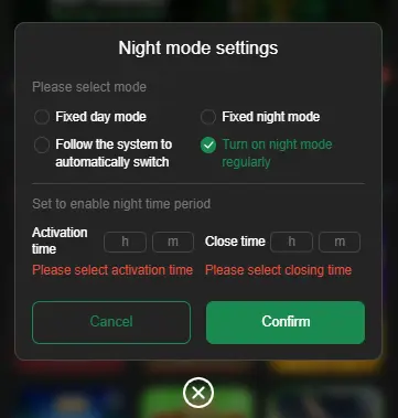 night mode in kc99 game