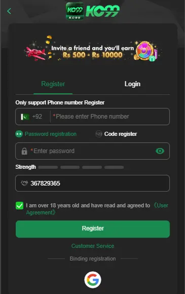kc99 game signup